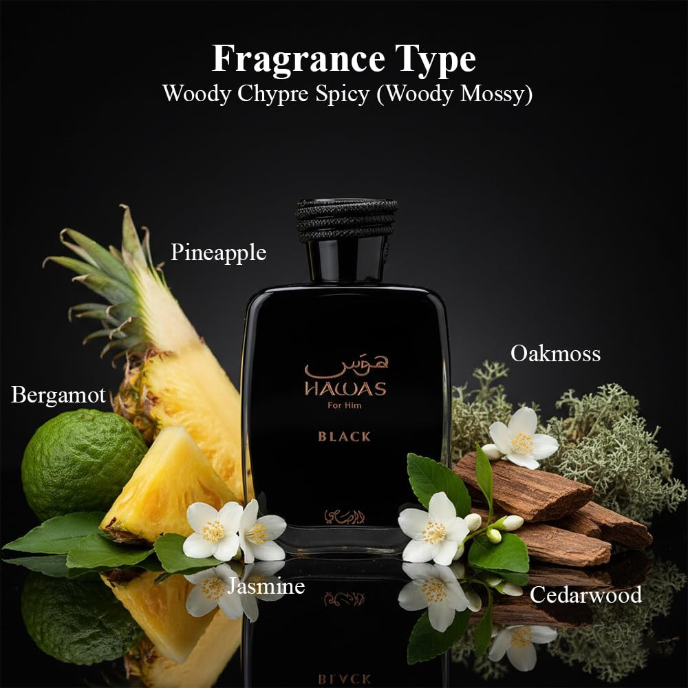 Hawas Black by Rasasi for Men  - огляд і ціна Perfume Fragrance Man